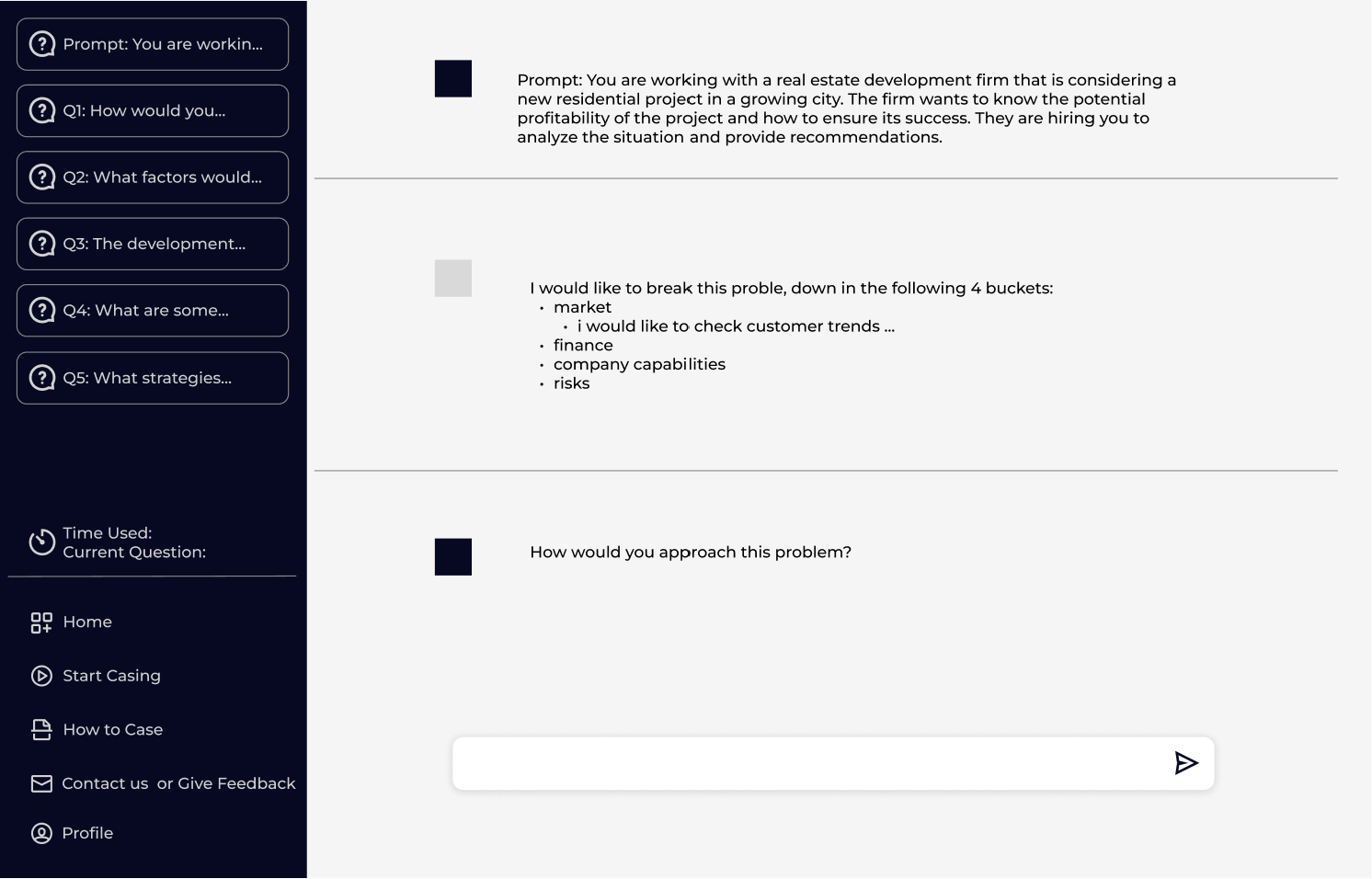 Casing Machine: Practice Casing Interviews